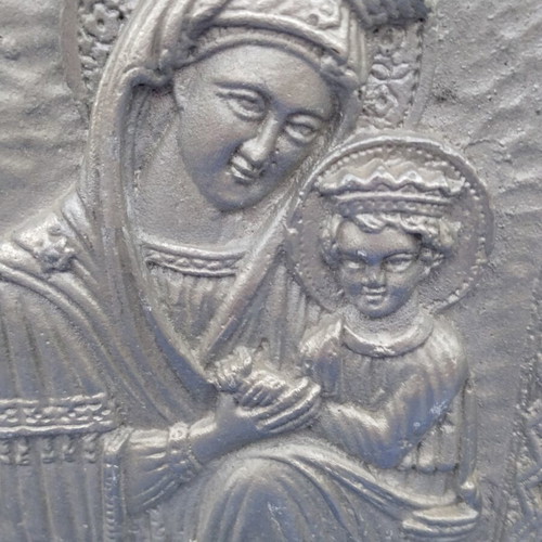 Virgin Mary Icon cast aluminum like new