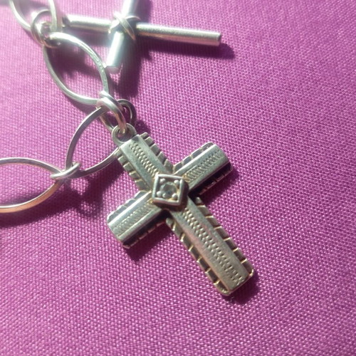 Pentastavro bracelet used, missing one cross, 925 silver