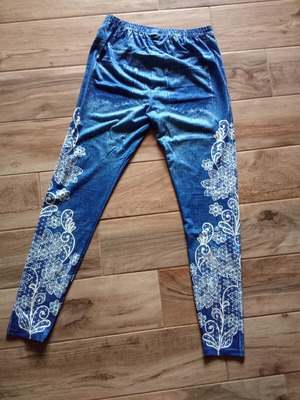 Leggings with denim print like new, size M
