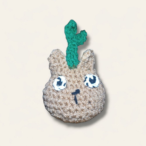 Cat flowerpot knitted handmade small size new