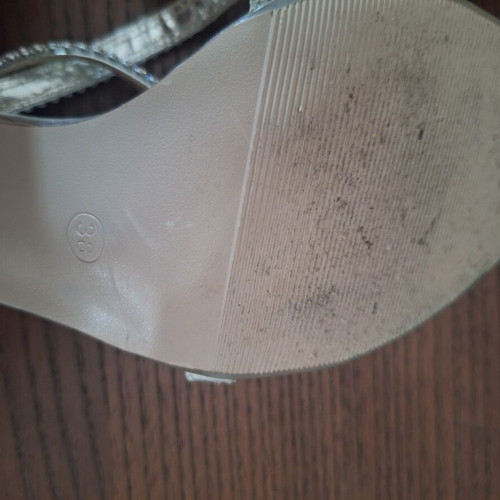 Silver sandals size 38 like new with sequins