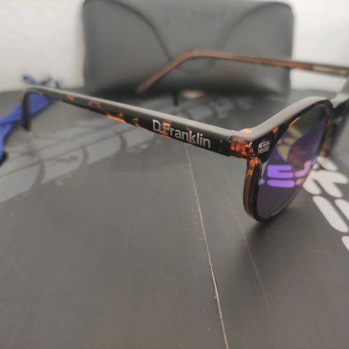 D.Franklin sunglasses new brown tortoise with blue mirror lens