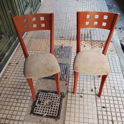 Wooden chairs used, set of 2