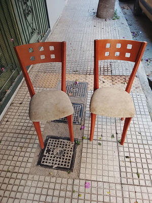 Ξύλινες καρέκλες μεταχειρισμένες, σετ 2