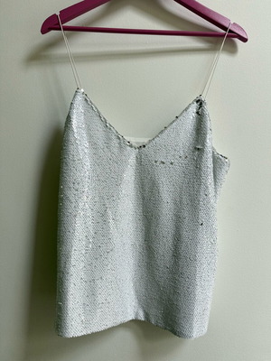 White sequent top ASOS like new, elastic straps XL