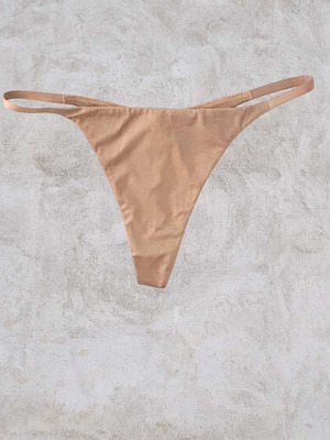 Luna beige string panties, Large and XLarge