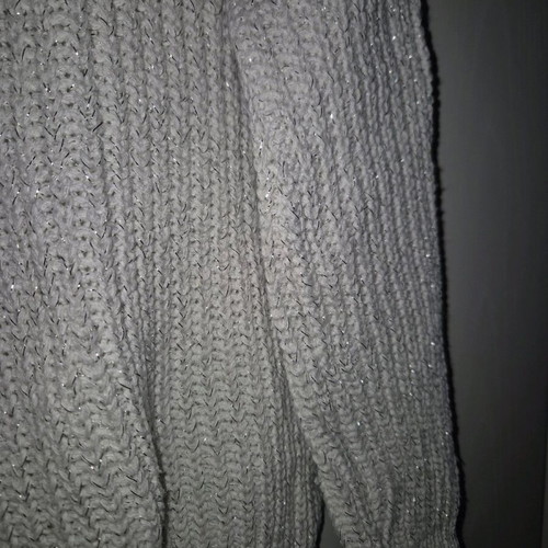 Turtleneck sweater white with silver thread like new, size S