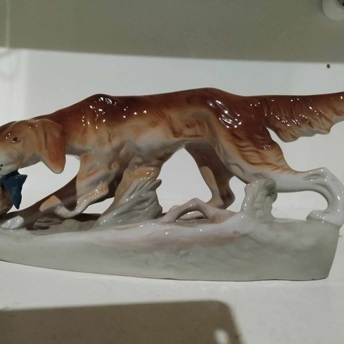 Vintage porcelain hunting-themed new