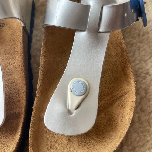 Grünland Junior Luce Silver Flip-Flop Sandals Size 34 New