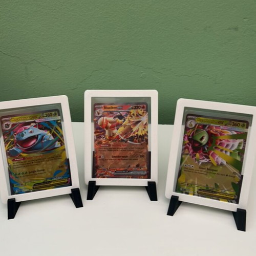 Display frames with toploaders, pack of 3, white, like new