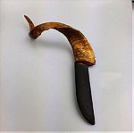  Διακοσμητικο παραδοσιακό Κρητικο μαχαιρι με ενχαρακτη μαντιναδα και λαβή από κερατο αιγοπροβατου