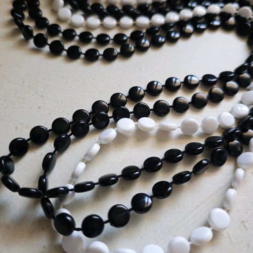 Beaded necklace set like new, two black and one white