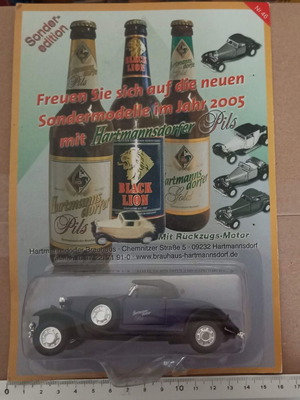 Collectible German toy car antique, new, beer advertisement