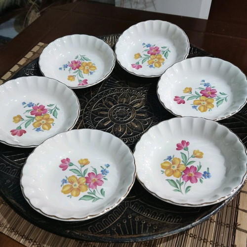 W.S. George Bolero 1940 plates like new, set of 6 porcelain