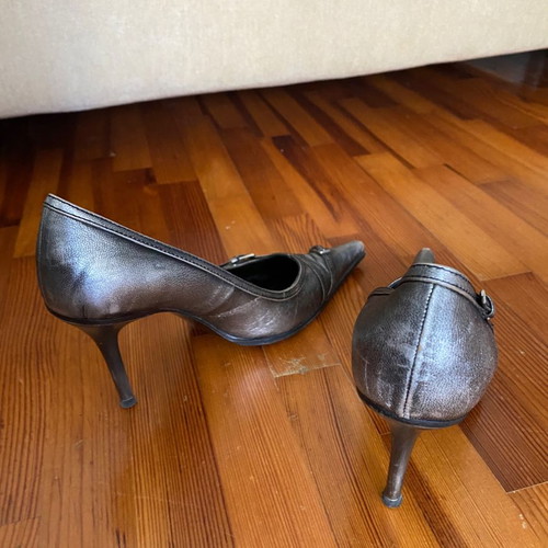 Tsakiris Mallas leather pumps used, size 40, gray