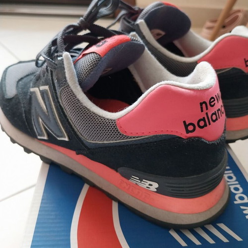 New Balance athletic shoes used, black-pink, size 38