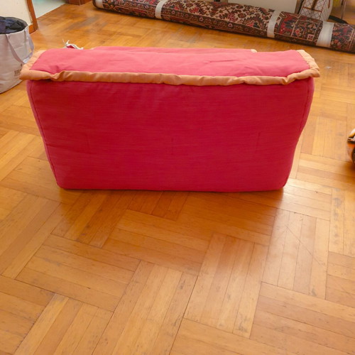 Maison Colonial lounge floor pouf chair used, coral color