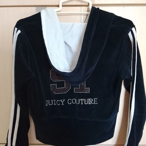 Juicy Couture Girls' Midnight Blue Velour Jacket with Rhinestone Logo used