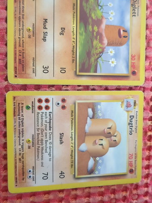 Pokemon карти употребявани Diglett и Dugtrio комплект