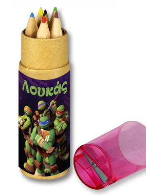 Teenage Mutant Ninja Turtles Colored Pencils new, 10 pieces with name