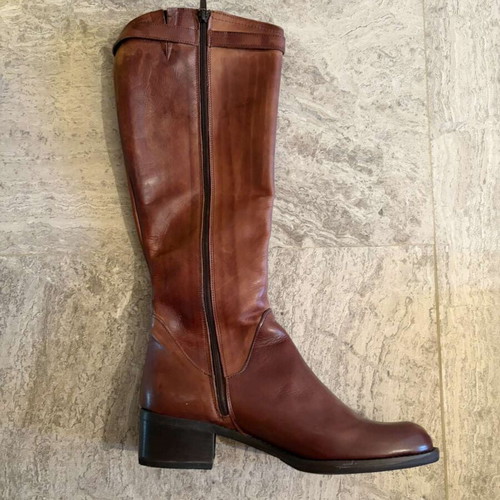 Leather boots, size 38, brown, Italian, Gianna Kazakou