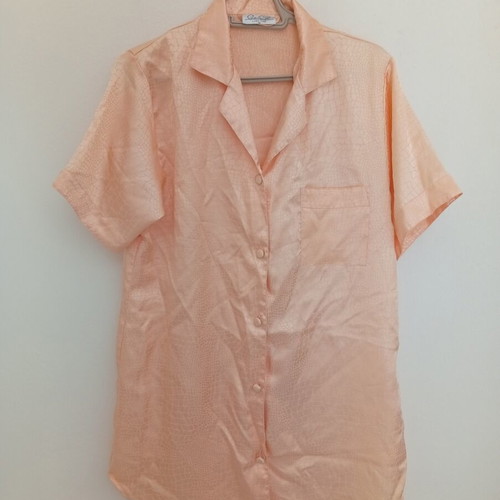 Satin women's nightshirt, orange, size M