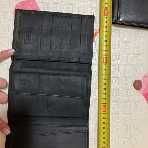 Black leather wallets used