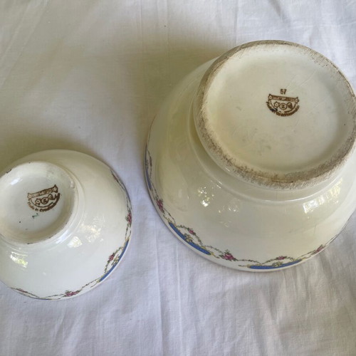 Set of 2 used Ditmar Urbach porcelain bowls/fondue pots