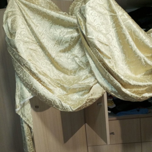 Curtain valance used, decorative, beige