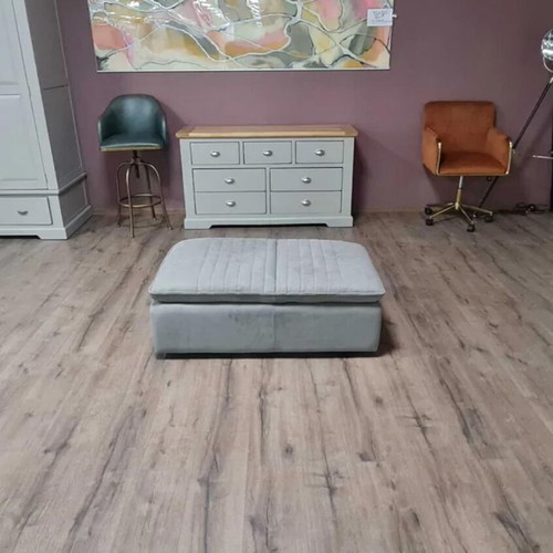 Large gray fabric stool with storage function new