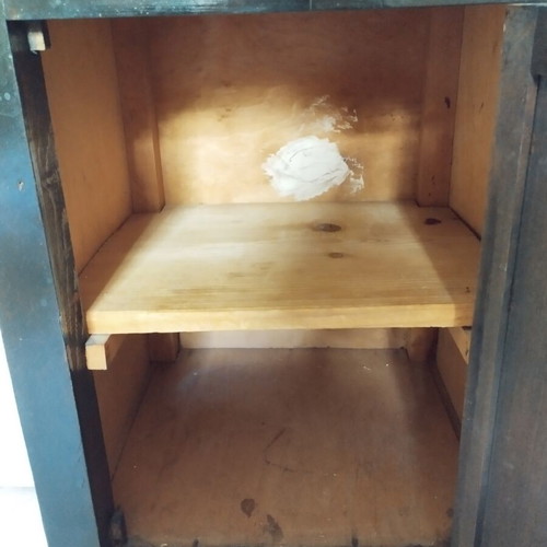 Vintage wood carved bedside cabinet refurbished, Art Deco style
