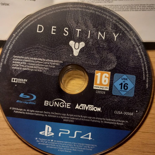 Destiny Vanguard Armour Edition PS4 game used with insert artwork