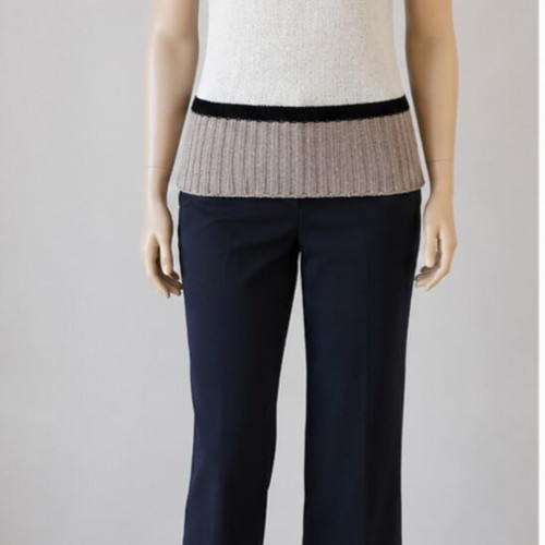 Scandalo cotton knit summer blouse like new, black and beige, size S/M