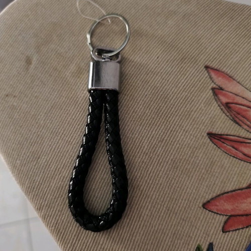 Black braided keychain new unused