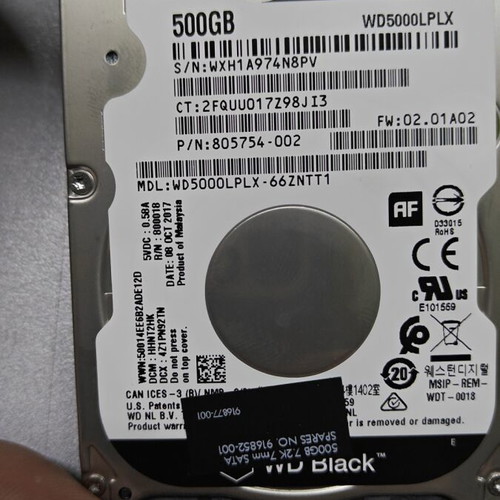 Wd Black 500GB 2.5 like new