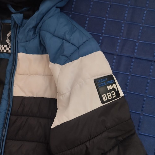 Children's hooded jacket for boys 4-6 years, black white blue