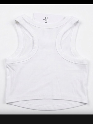 Alo ribbed crop top, white