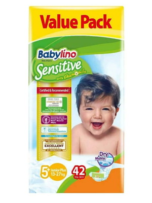 Babylino Sensitive Πάνες No. 5+ για 13-27kg, πακέτο 42, καινούργιο