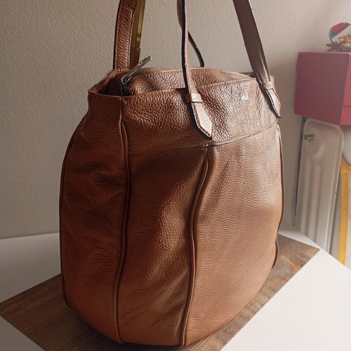 NAK leather shoulder bag used, brown