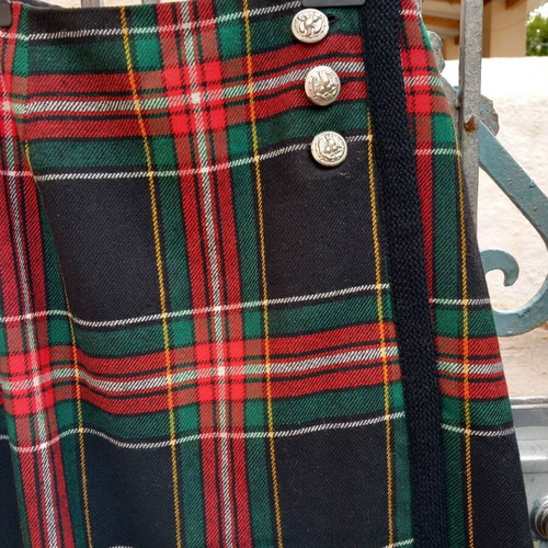Vintage 1960's wool plaid wrap maxi skirt lined, like new