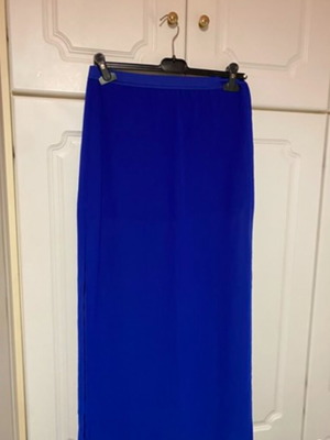 Blue Sheer Maxi Skirt with Side Slit like new