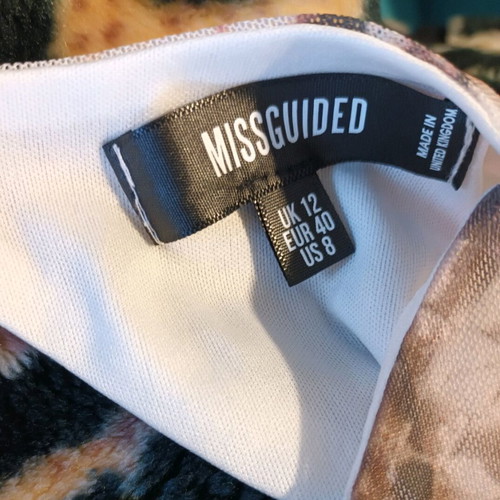 Missguided off-shoulder dress like new, animal print, beige brown