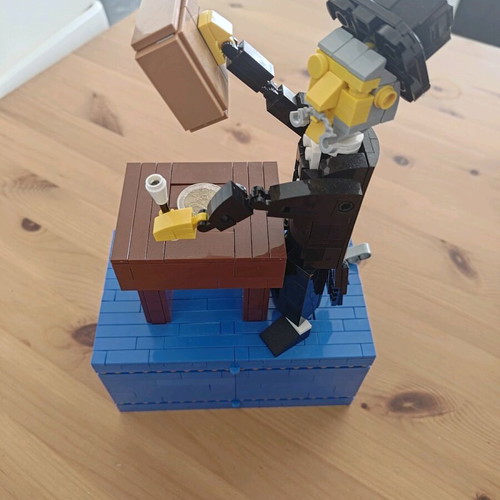 Lego coin bank magician MOC used