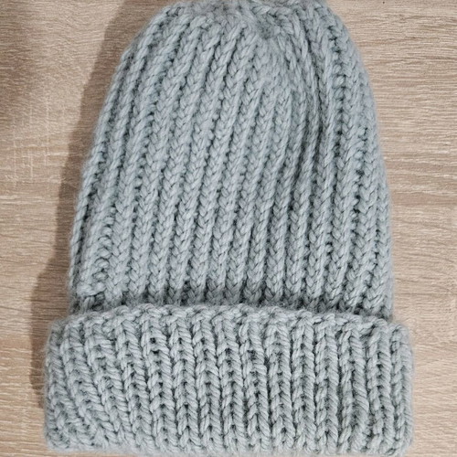 Handmade blue-green knit cap new