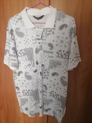 Men's t shirt new, size L, white and black