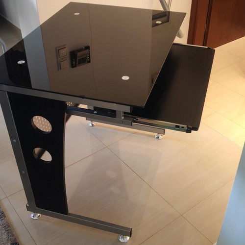 Glass desk like new, 80 cm length and 59 cm width