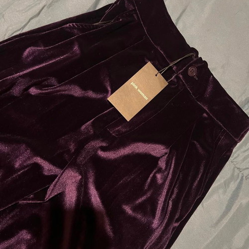 Pink Woman velvet pants purple new