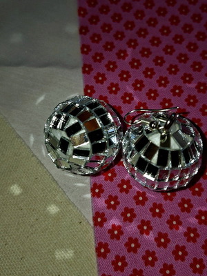 Mirrorball earrings handmade