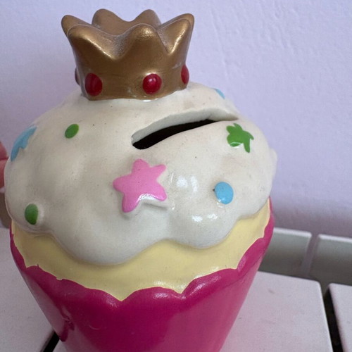 Ceramic cupcake piggy bank like new, height 9.5 cm