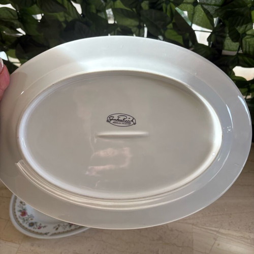 Sandrini Rich Vintage Oval Porcelain Serving Platters Set of 2 New